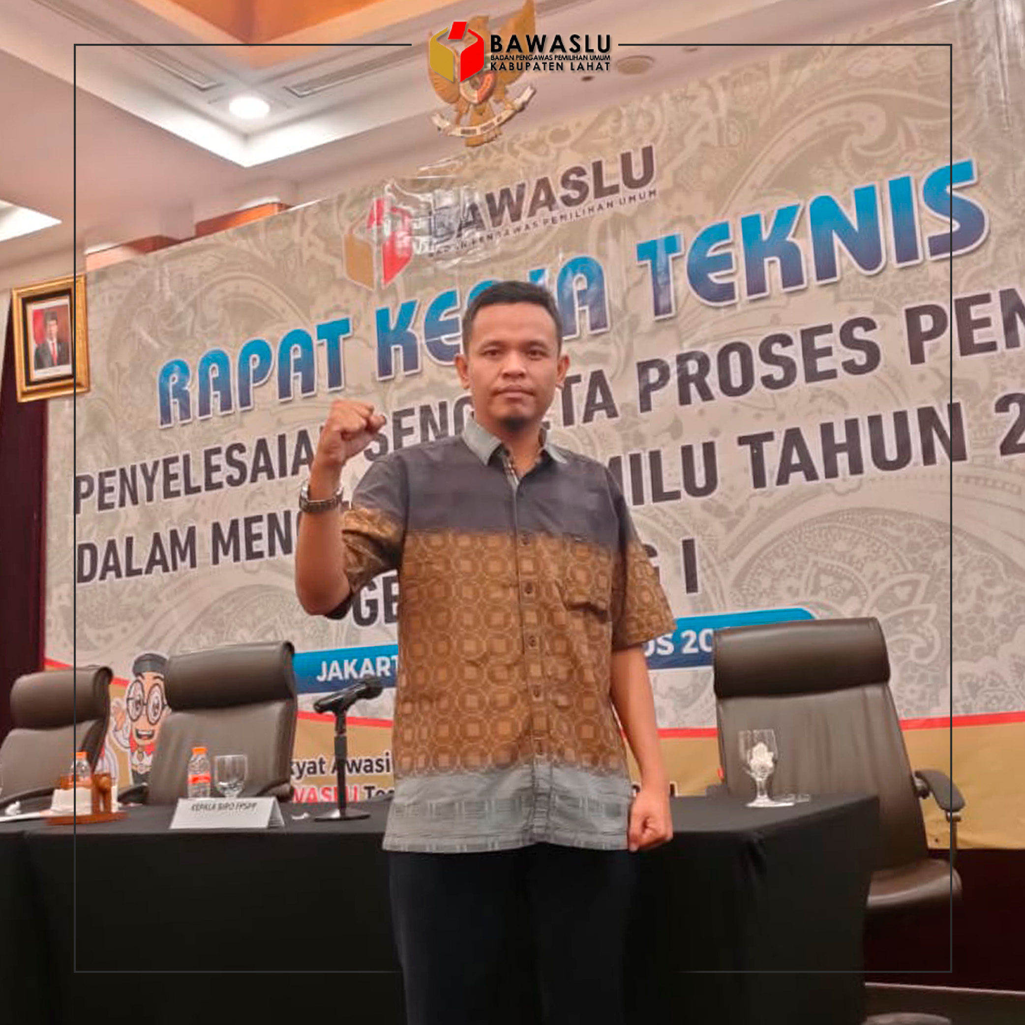 ARIO KESUMA WIJAYA Kordiv Hukum & Penyelesaian Sengketa Bawaslu Lahat Hadiri Rakernis Penyelesaian Sengketa Proses Gelombang 1