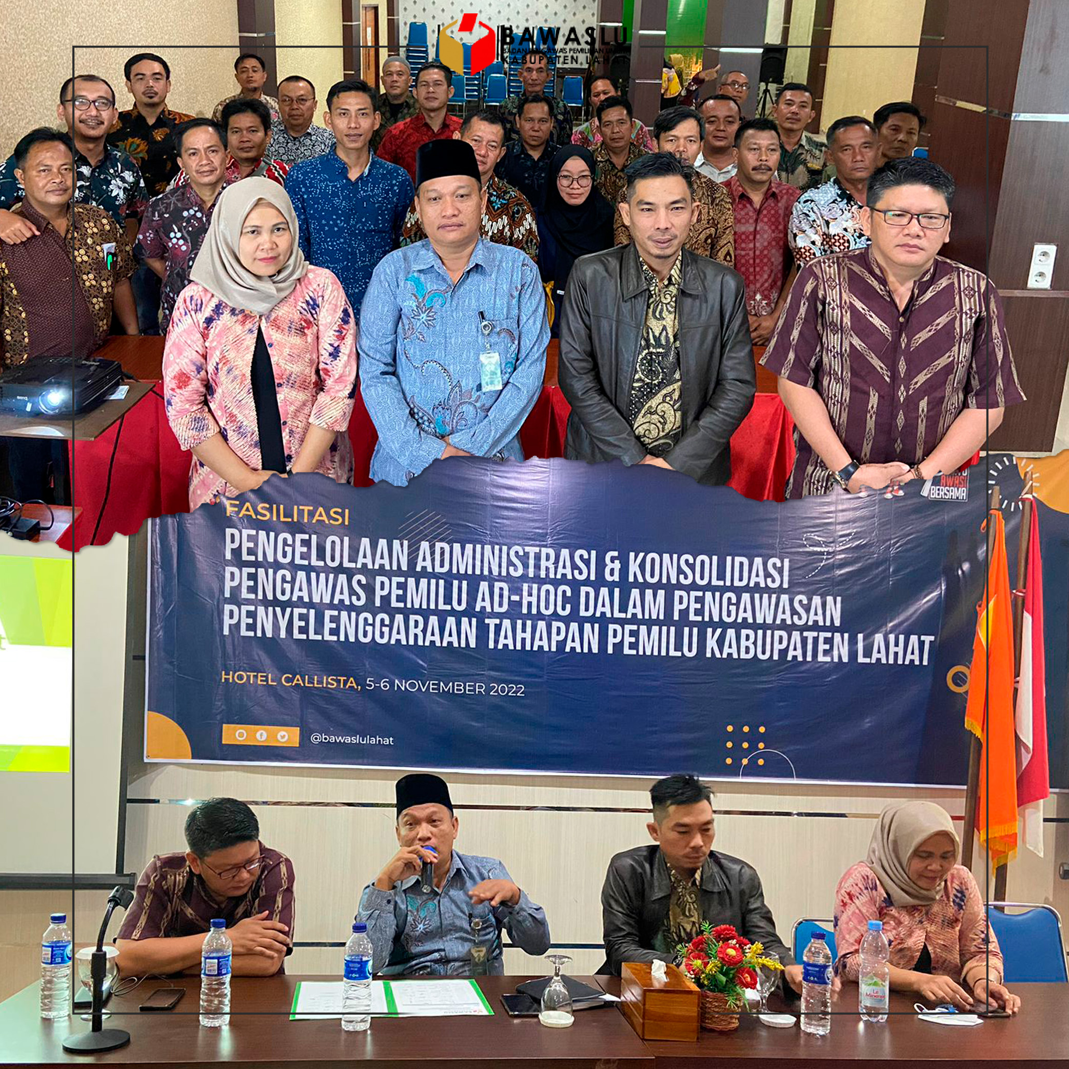 Bawaslu Lahat adakan Fasilitasi Pengelolaan Administrasi dan Konsolidasi Pengawas Pemilu Ad-Hoc dalam Pengawasan Penyelenggaraan Tahapan Pemilu 2024.