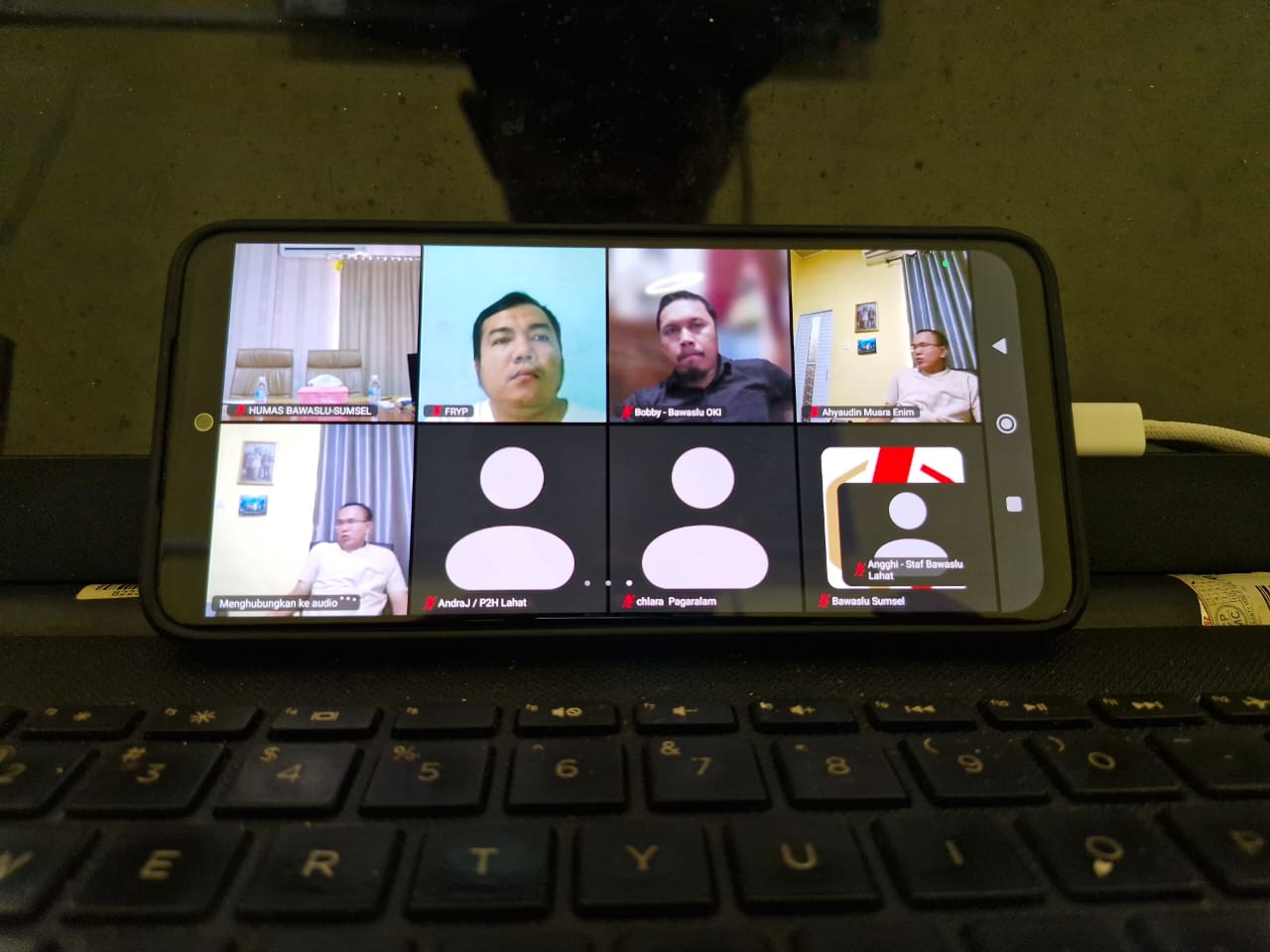 zoom Rapat Evaluasi Publikasi Media Sosial dan Pemberitaan Bawaslu Kabupaten/Kota se-Provinsi Sumatera Selatan