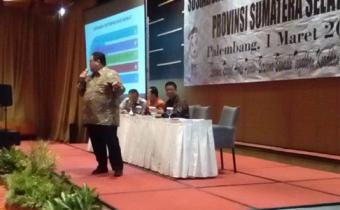 sosialisasi akreditasi pemantau pemilu kepada 21 OKP sahabat pemantau dan 5 Orang Piloting pengawasan di Provinsi Sumatera Selatan