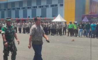 BAWASLU Lahat Hadiri simulasi Sistem Pengamanan Kota (Sispam kota) untuk  Pemilu Tahun 2024 oleh Polres Lahat