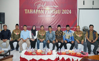 Bawaslu Lahat Hadiri Peluncuran Tahapan Pemilu 2024 Secara Daring di Kantor KPU Lahat