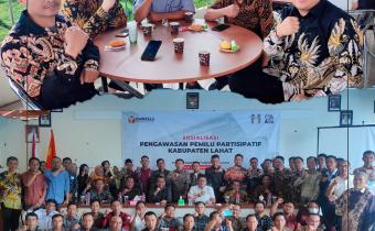 Tingkatkan Kualitas SDM, Anggota Panwaslu Kecamatan Merapi Timur ikuti Sosialisasi Pengawasan Pemilu Partisipatif Kabupaten Lahat